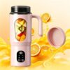 Portable Blender, 580ML USB C Rechargeable Portable Juicer Cup, 12 Blades Mini Smoothie Shake Maker with Digital Battery Display，Pink
