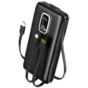 Portable Charger Power Bank,45800mAh Portable Phone Charger with 3 Built-in cable,20W Fast Charging USB C In/output Battery Pack,Travel Essential Powerbank for iphone,Galaxy,Pixel,Tablet,ipad etc.