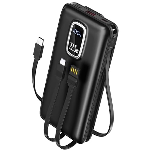 Portable Charger Power Bank,45800mAh Portable Phone Charger with 3 Built-in cable,20W Fast Charging USB C In/output Battery Pack,Travel Essential Powerbank for iphone,Galaxy,Pixel,Tablet,ipad etc.