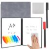 Portable Dry Erase Board 12 x 9 Inch,Double Sided White Board with 2 Pens,Foldable Reusable Whiteboard Notebook for Study,School,Office,Travel and Planning(Grey)