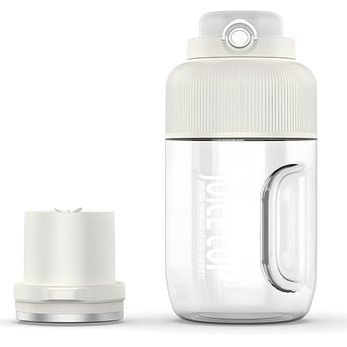 Portable Electric Juicing Bottle, Rechargeable Electric Juicer with 1200 ml Juice Blending Bottle, 18,000 RPM Motor, Stainless Steel Cutter, Dual Lids, for Smoothies and Shakes and Juices