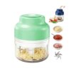 Portable Electric Mini Food Chopper, USB Rechargeable Cordless, Stainless Steel Blades, Chopper for Garlic, Onion, Ginger, Chili, Nuts, Meat & Fruits