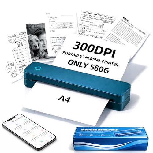Portable Printers Wireless for Travel - Inkless Thermal Printer Support 8.5" X 11" US Letter and A4 Thermal Paper - Bluetooth Printers for Home Use, Office, Car, Compatible with iOS, Android, Laptop