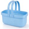 Portable Shower Caddy Basket with Handles Plastic Storage Basket Blue