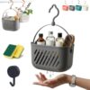 Portable Shower Caddy Hanging Shower Basket Organizer with Hook for Bathroom, Dorm, Gym, Travel, Plastic Hanging Shower Caddy Portable Storage Tote Box Bin, Shower Caddy Portable Basket (Gray)