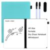 Portable White Board Dry Erase Notebook, Double Sided Folding Whiteboards with Pen and Erase, Small Dry Erase Board for Study, Meeting, Planning 12"x9" (A4), Anti-Ghosting (Green)