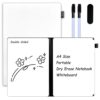 Portable White Board Dry Erase Notebook, Double Sided Folding Whiteboards with Pen and Erase, Small Dry Erase Board for Study, Meeting, Planning 12"x9" (A4), Anti-Ghosting (White)