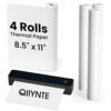 Portbale Printer Thermal Paper 8.5 x 11'' US Letter Size, Thermal Printer Paper Quick-Dry with Clear Printing, Compatible with TATTMUSE A285M, Gloryang PD-A4, A40 Series and others, 4 Rolls