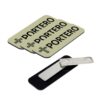 Portero (Cross) Rounded Corners Name Tag/Badge, 1 x 3 Spanish Church Staff Badge with Magnet Backing, Gold (3 Pack)
