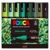 POSCA® PC-5M Water-Based Paint Markers, Medium Reversible Tip (1.8–2.5 mm), 8 Count Green Shade Colors
