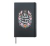 Positive Message Saying Be Kind To Your Mind Hardcover Journal, Black