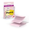Post-it Super Sticky Pop-up Notes, 3 in x 3 in (76 mm x 76 mm), Pink Salt, 1 Pad with 90 Sheets in Portable Pop-up Dispenser for Reminders, Calendars, to-Do Lists at Home, School, Office