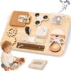 Potatomato Busy Board Toddlers - Montessori Educational Fidget Toys for Baby - Wooden Sensory Toys Autistic Children - Preschool Learning Activities Fine Motor Skills – Travel Toy for 3 4 Years
