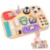 Potatomato Montessori Busy Board - Wooden Sensory Toys for Toddlers -Activity Board Toys for Fine Motor Skills - Educational Fidget Toys for Boy & Girl - Birthday Gifts for 3 4 Years