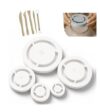 Pottery Foot Ring Clay Base Aligner for Ceramic, Multi Size Pottery Tools for Clay Ceramics Bowls Mugs, Bonus Mini Pottery Trimming Knife Set for Pottery Clay Craft