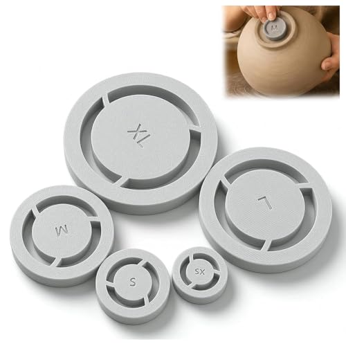 Pottery Foot Ring Tool Clay Base Aligner for Ceramic, Even Foot Press for Pottery Bowls, Aligned Foot Ring Template for Ceramics, Soft to Leather Clays Foots Rings Tool, for Bowls, Mugs (Grey)