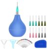 Pottery Tool Set for Slip Trailing, Precision Tip Applicator Bottle, Metal Needle Tip Squeeze Bottles with Connector, Funnel and Scraper, Lightweight Applicator Set for Ceramic and Clay Art