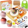 Pottery Wheel for Kids, Complete Pottery Kit for Beginners, Arts and Crafts for Kids Ages 8-12, with Air Dry Clay Painting Kit Sculpting Tools, Birthday Gift for Boys Girls 6 7 8 9 10 11 12 (Dog)