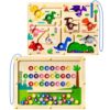 Ppotyo 2 in 1 Magnetic Color and Number Maze Dinosaur Magnet Alphabet Counting Puzzle Double Sided Board Fine Motor Skills Montessori Preschool Toys for Boys and Girls (Color1, One Side)