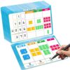 PraxiKidy 12 PCS Place Value Chart Dry Erase Flash Cards,Regrouping Math Manipulatives Base Ten Addition and Subtraction 1st 2nd 3rd Grade Classroom Must Haves Teacher Homeschool Supplies Math Games