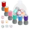 Pre-Inked Teacher Stamps, Cute Image & Inspiring Words Combined, Motivational Grading Stamps for Classroom Students Homework School Homeschool Behavior Reward, with Transparent Mesh Bag, 6 Pcs