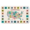 PREAUREUM Custom Name World Map City Road Rug, Back to School Classroom Play Mat, Soft Non Slip Floor Rug for Bedroom Playroom Toddler Room Daycare Gift (ABC US MAP)