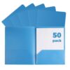 PrecisionAuto Heavy-Duty PP Plastic Pocket Folders, 50 Pack