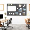 PrecisionAuto Self-Adhesive Felt Bulletin Board Tiles, 15-Pack 12x12 in Frameless Pinboard Panels (Cork Board Alternative) w/30 Push Pins, Photo/Memo Display for Office Home School - Dark Gray,