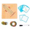 predolo 1 Piece Sensory Toys Geometric Shapes Wooden Math Development Early Learning Manipulatives Pattern Making Suitable for Preschool Classroom 18x18x3.5cm, Large Geoboard (64 pegs)