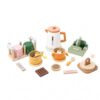 predolo Wooden Tea Party Set Painted Plaything Wood