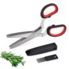 Premium Inoxidable Scallion Shears, Multi Blade Herb Scissors, Must-Have Kitchen Gadget for Chopping All Kinds of Aromatic Herbs