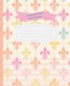 Preppy Composition Notebook: Pastel Fleur de Lis Pattern | Aesthetic 7.5 x 9.25 Inch School Supplies for Teen Girls and College Students | 110 Lined Pages