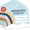 Preschool Award Certificates for Students -25 Certificate of Achievement Awards, Pre-K Diploma, Preschool Graduation Certificates for Kids, Prek Certificate Paper, Star Student Honor Roll