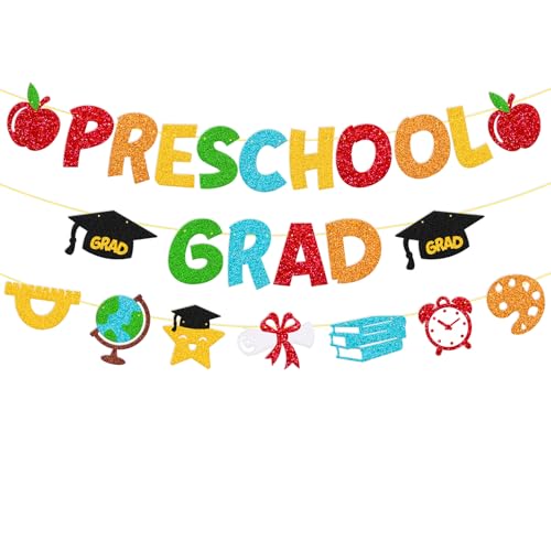 Preschool Grad Banner Straight Outta Preschool Backdop Preschool Graduate Party Decoration Congrats Preschool Grad for Child's 2026 Graduation Ceremony Decor