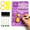 Preschool Learning Activities Educational Workbook, 47 Reusable Pages Pre Kindergarten Workbooks, Number Letter Tracing Books for Kids, ABC Busy Book for Kids Ages 3-5