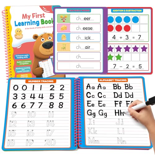 Preschool Workbook Kindergarten Workbooks,Practice Math Writing Shapes Colors Letter Number Tracing Books for Kids Preschool Learning Activities,Learn to Read,Kids First Preschool Skills Workbooks