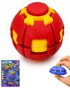 Press-to-Spin Stress Relief Fidget Ball Sensory Spinner Handheld Anxiety Focus Desk Gadget Quiet Rotating Squeeze Button Palm Therapy Adult Party Favor Prize Gift Relaxation(1PC Yellow)