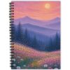 PRESSINART Cute Spiral Notebook Landscape Design 8 x 6 Inch Lined Spiral Journal 160 Pages/80 Sheets A5 Hardcover College Ruled Journal with Pocket for Writing Notes Travel Office Stationery Supplies