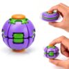 Press Spin Fidget Spinner-Ball,Press & Spin Sensory Stress Relief Fidget Rotating Ball,Portable Handheld Spinner-Ball for Adults, Office School Travel Focus,Purple