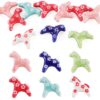 Pretelry 10Pcs Ceramic Porcelain Horse with Flower Beads for Bracelets