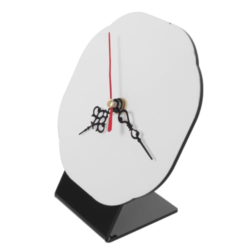 PRETYZOOM Blank Wooden with Smooth Surface and Visible Grain Face 6x5 Inch Wood Clock Unfinished Clock Dial Board for Crafts for Painting and Drawing in Classroom Craft Lessons or Community