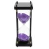 PRETYZOOM Sand Hourglass Timer Purple Sand with Wooden Frame 60 Minute and Glass Body, Accurate Visual Timer Decorative Hour Glass for Kitchen and Classroom Use for Study and Cooking