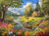Prime Time Puzzles Adult Jigsaw Puzzle Log Cabin Mountain Lake