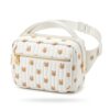 printe Small Diaper Bag 10"x7.5"x3.5" for Travel, Crossbody Fanny Pack with Wipes Pocket & Portable Changing Pad, Stroller Waist Bag, Lightweight Tote for Day Trips (White Print, Large)