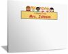 Printpps Customizable 4" x 3" Teacher Gift Sticky Notes with a Name (8 Pads Gift Wrapped, 25 Sheets Per Pad, Children Holding Banner Design)