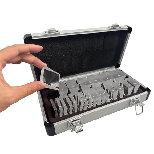 Prism Bar Set for Ophthalmic Eye Exams, 22-Piece Kit with Red Filter Lens and Portable Aluminum Case, Measures Horizontal and Vertical Deviations for Strabismus and Vision Therapy