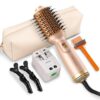 PRITECH Auto Dual Voltage Hair Dryer Brush for Travel,Ionic Hair Styler