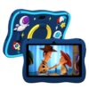 PRITOM 7 inch Kids Tablet, Toddler Tablet with Astronaut-Pattern Case, 32GB ROM, WiFi, Bluetooth, Dual Cameras, Educationl, Games, Parental Control, Kids Software Pre-Installed (Blue)