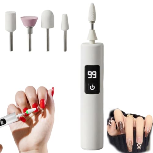 Professional Electric Nail Polisher, Cordless Electric Nail Drill, 35000 RPM Professional E-File with LCD Display, Rechargeable Portable Nail File for Acrylic Gel Removal, Low Vibration & Heat,1Pcs