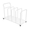 Professional Rolling Utility Cart with Locking Brake & Removable Dividers, Portable Storage Solution for Warehouse, Studio, Garage | Easy Move Drying Rack - Protect Your Canvas (White)